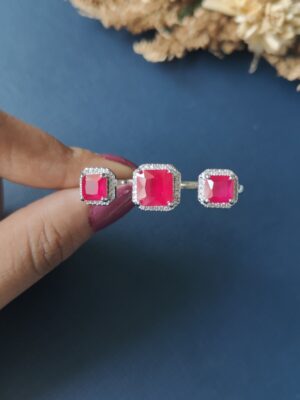 Diya Diamond Ring - Red