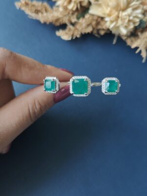 Diya  Diamond Ring - Green