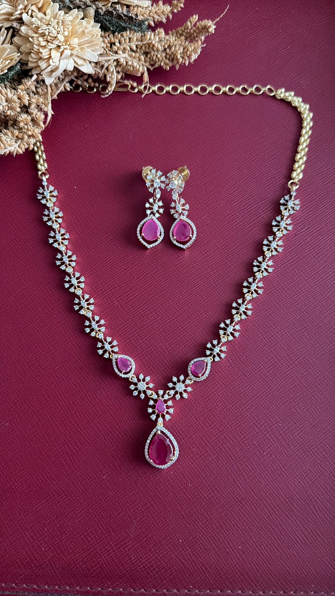 Amaya Diamond Necklace set - Rubi