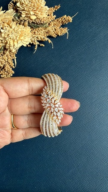 Openable gold-tone CZ bracelet from Hema Collections