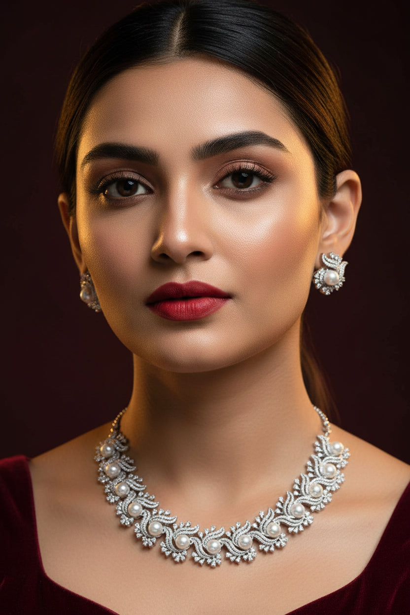 Neera Diamond pearl Necklace Set