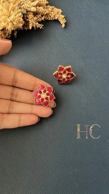 Lotus Studs - Rubi
