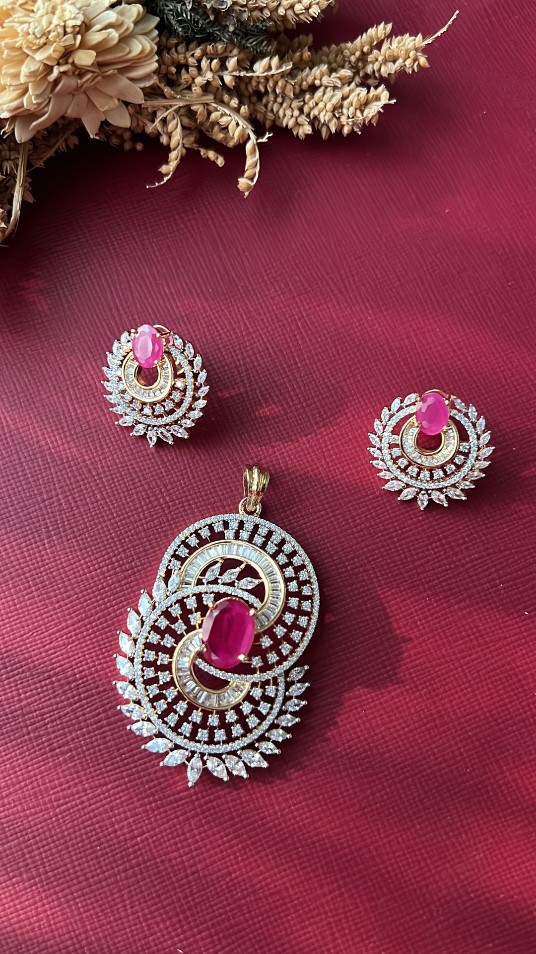 Krisha Diamond Pendant Set
