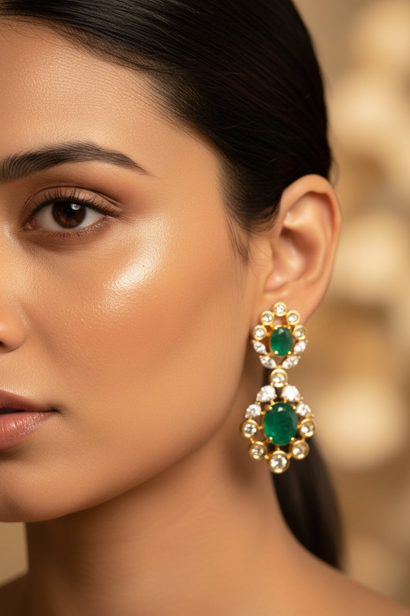 Sudha Kundan Earring- Green