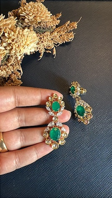 Sudha Kundan Earring- Green