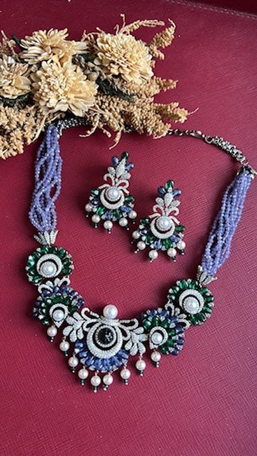 Navisha Beaded Diamond  Set