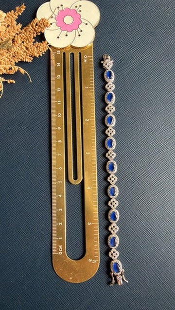 Qirat Diamond Tennis Bracelet - Blue