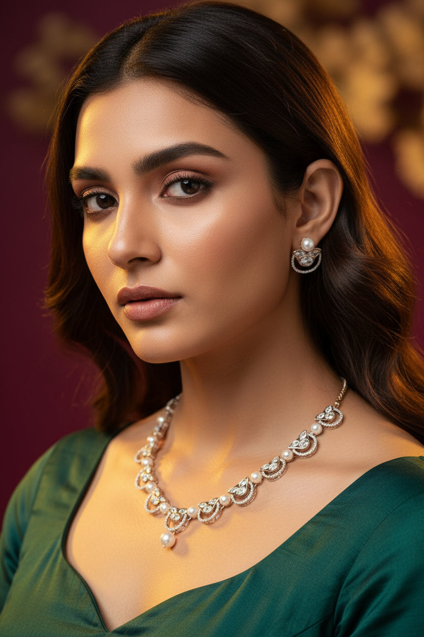 Pearl Kundan Necklace Set