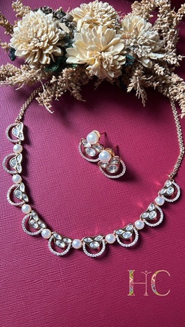 Pearl Kundan Necklace Set