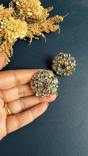 Sheesa Doublet Studs- Sea Green