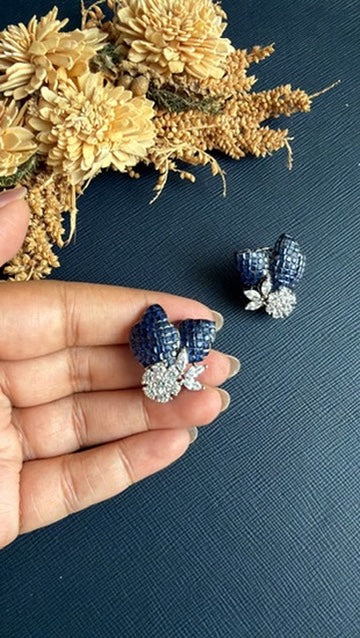 Hannah Diamond Stud -Blue
