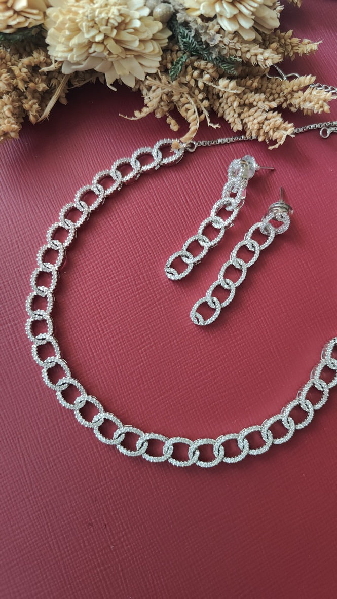 Chain Diamond Necklace Set