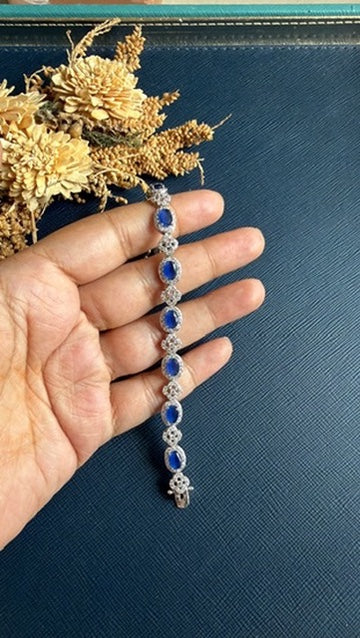 Qirat Diamond Tennis Bracelet - Blue