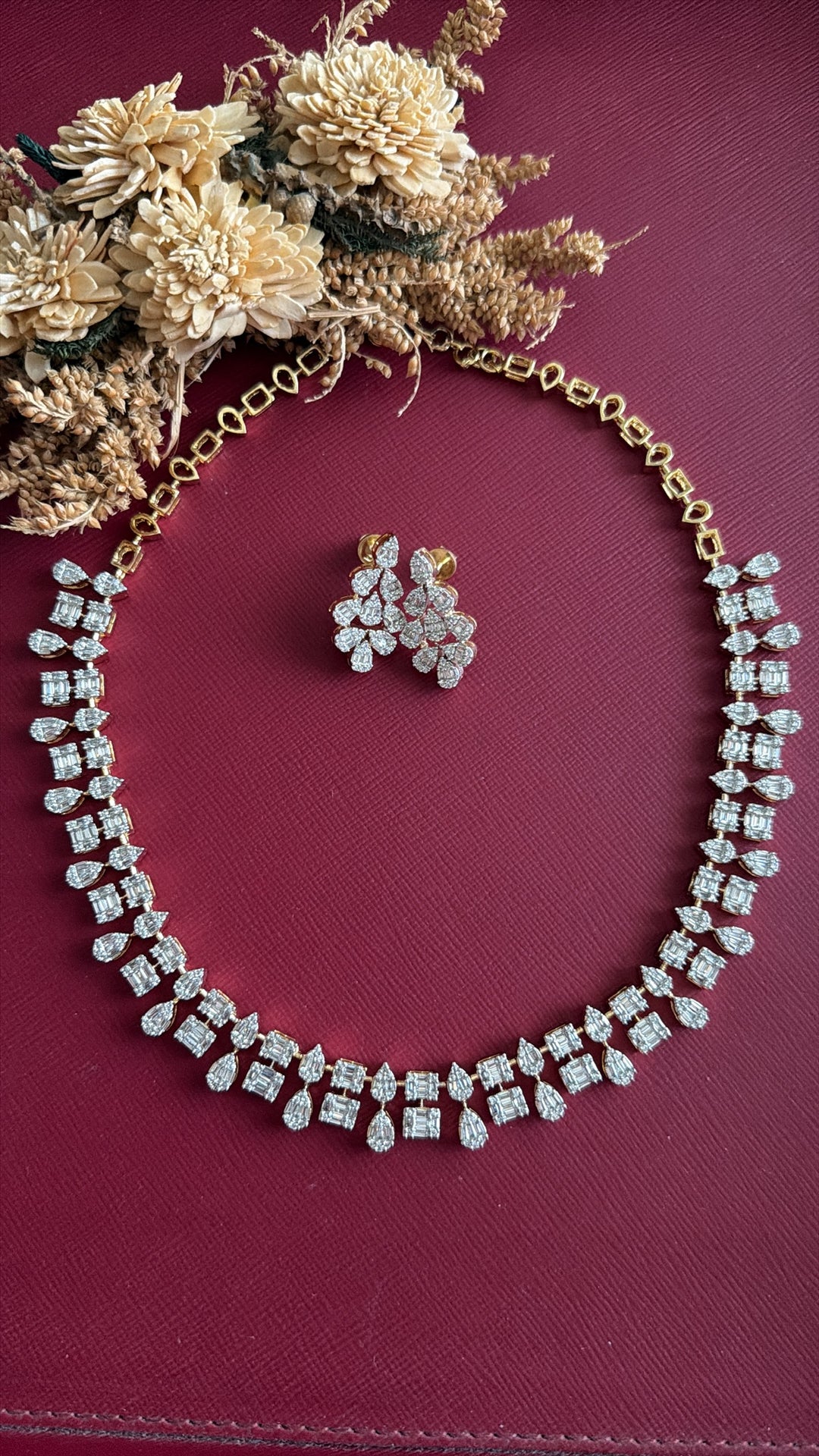 Madhavi Diamond Necklace Set
