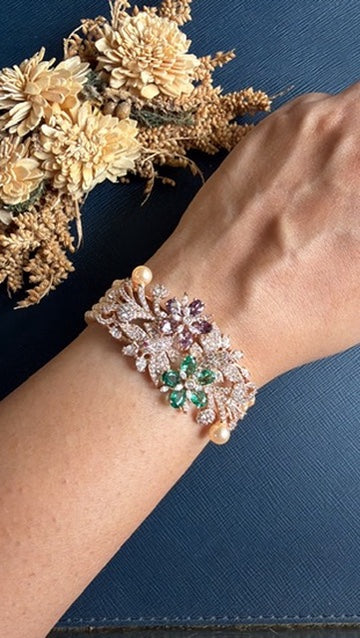 Naziya  Fushion Bracelet - purple and green