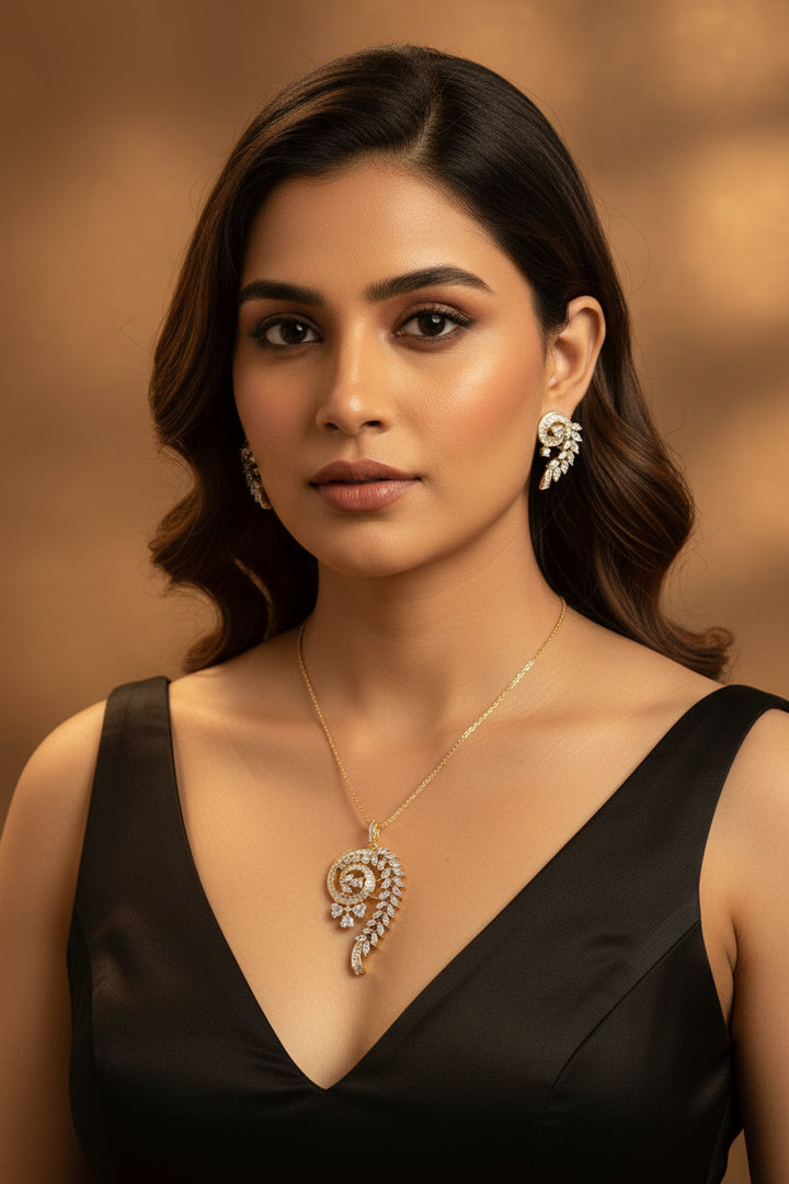 Hethvi Diamond Pendant Set