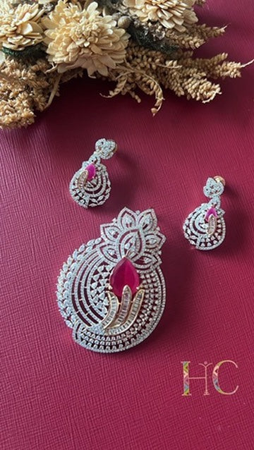 Mani Diamond Pendant Set - Rubi