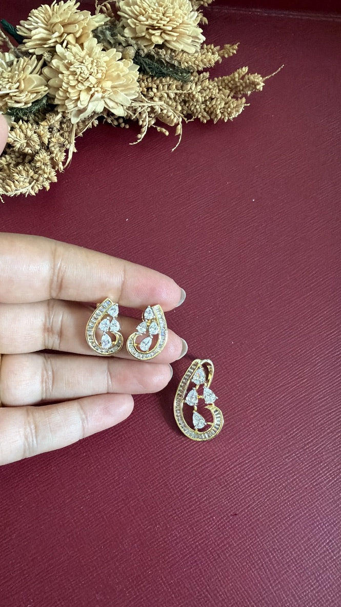 Gold-tone American Diamond pendant set from Hema Collections