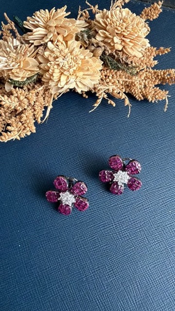 Nurani Diamond Studs- Ruby