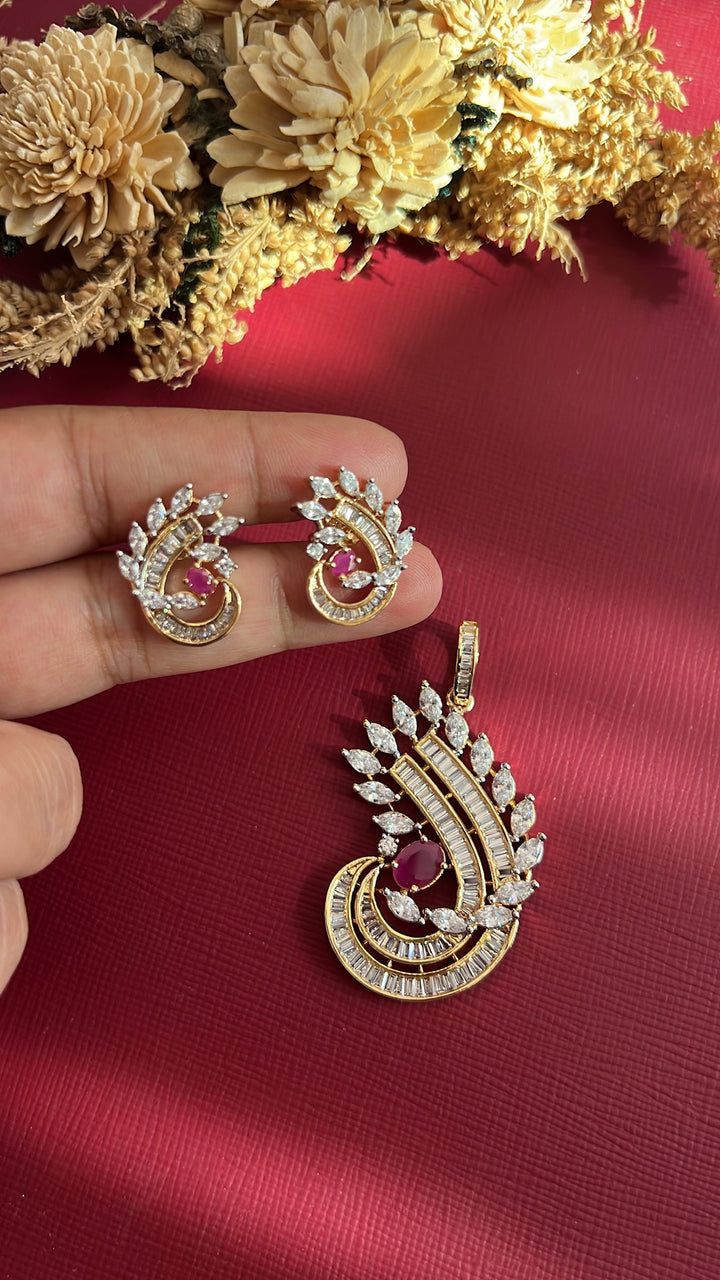 Aiyra Diamond Pendant Set - Rubi