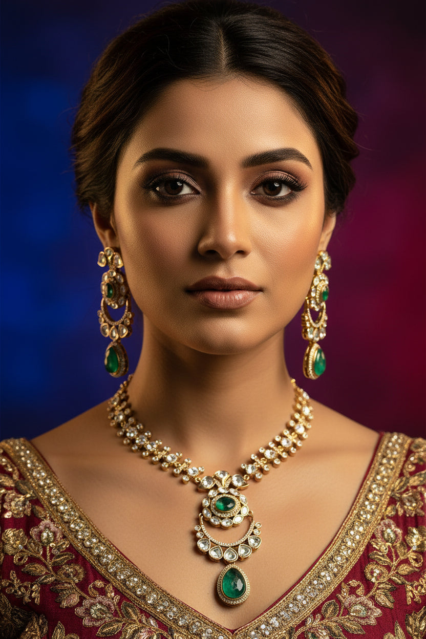 Kundan and Resin Necklace Set