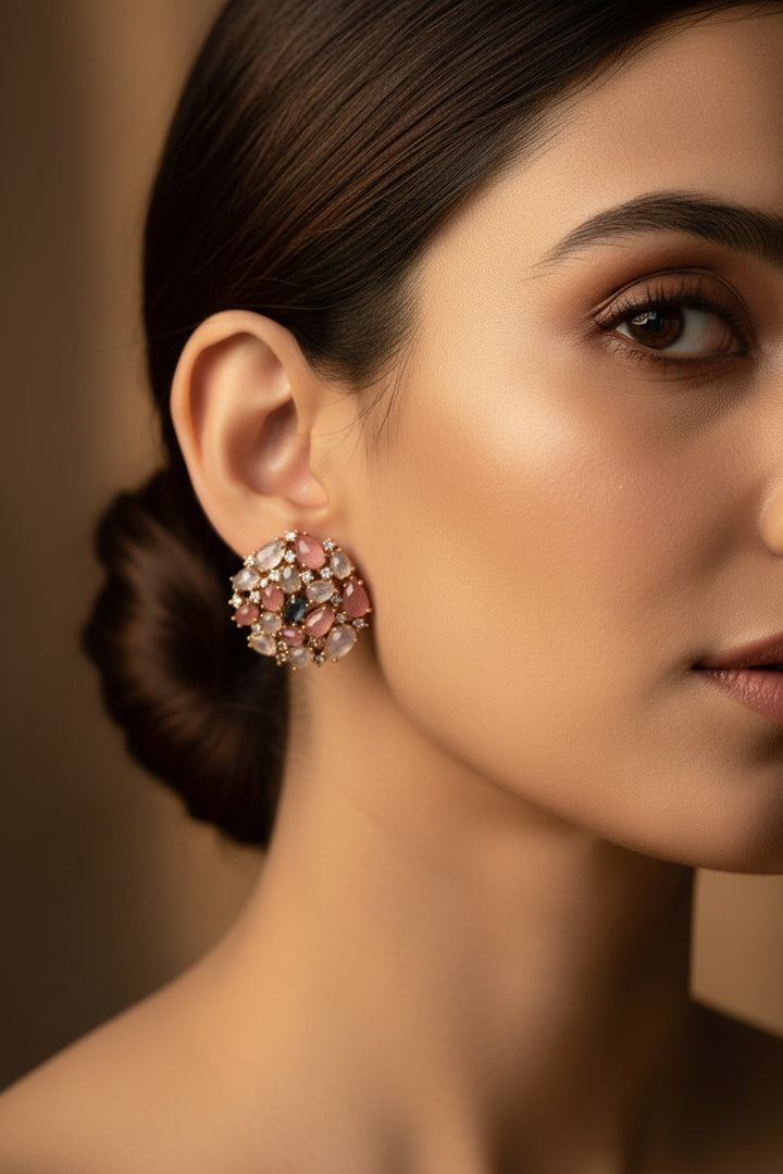 Sheesa Doublet Studs- Pink