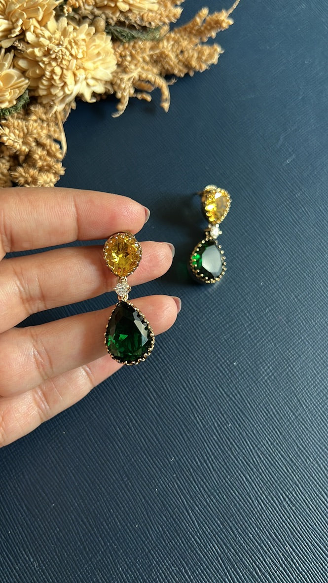 Purva Diamond Earring - Yellow