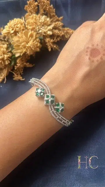 Green Square Diamond Bracelet