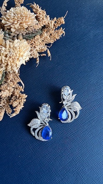 Lopa Diamond Studs - Blue