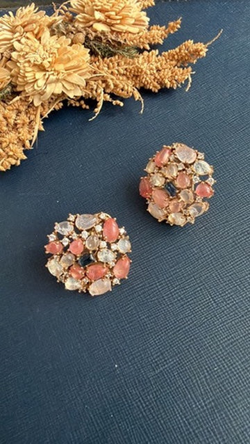 Sheesa Doublet Studs- Pink