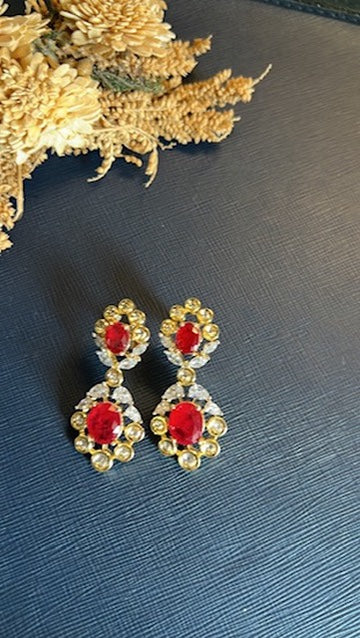 Sudha Kundan Earring - Rubi