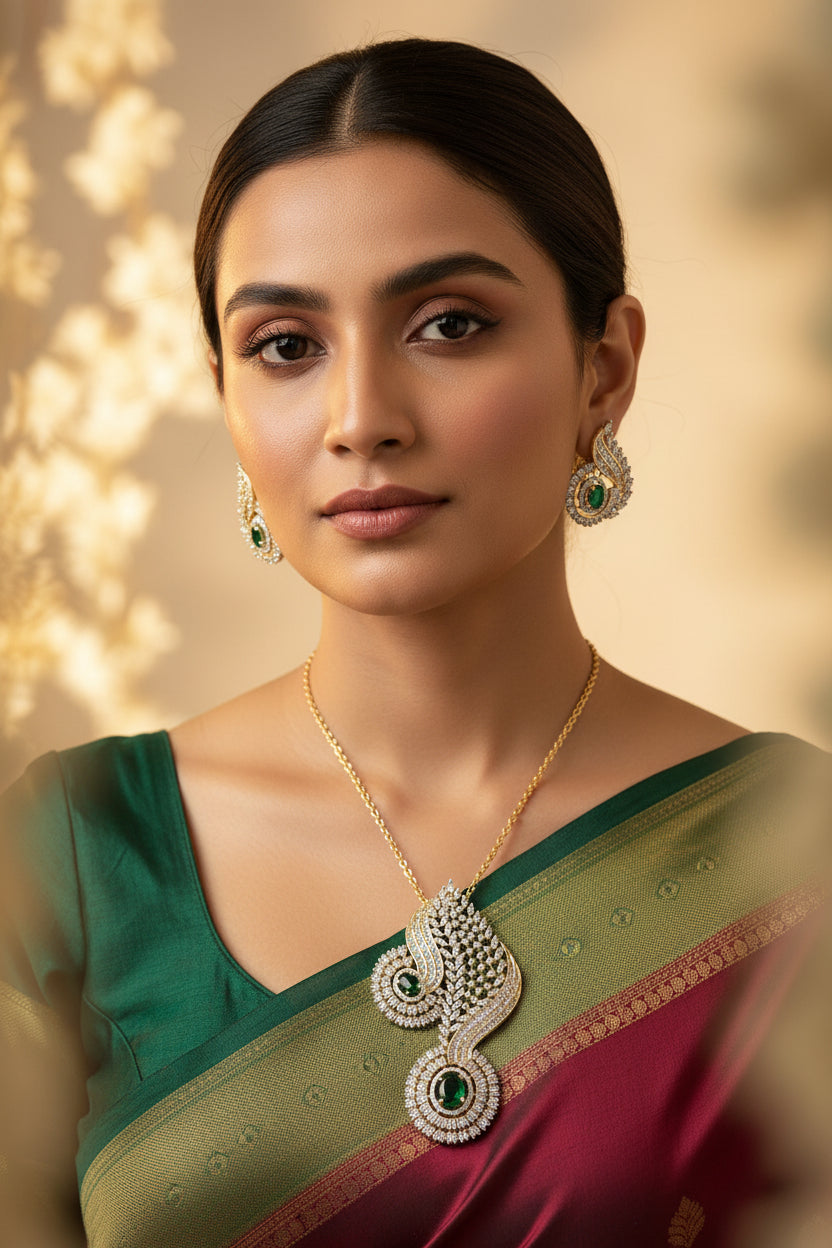 Padmini Diamond Pendant Set