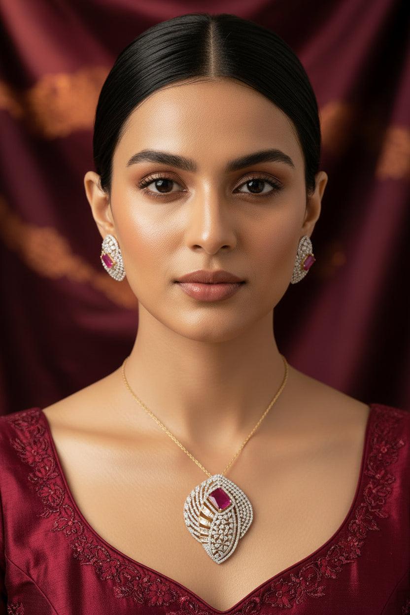 Kaia Diamond Pendant Set