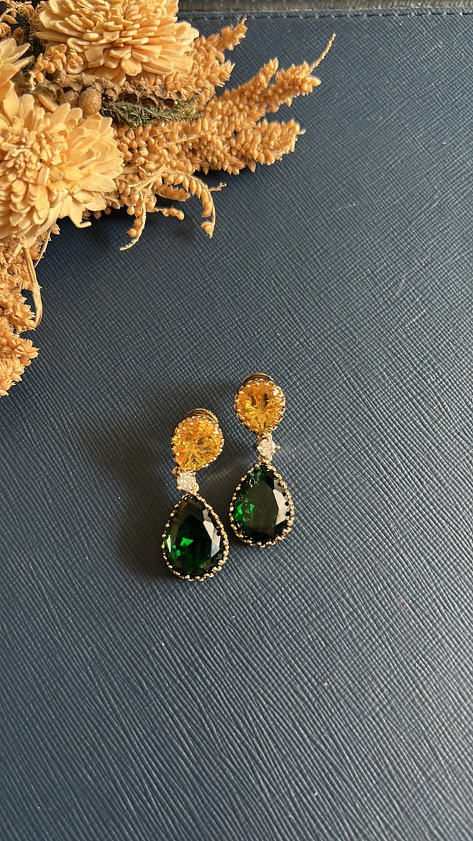 Purva Diamond Earring - Yellow