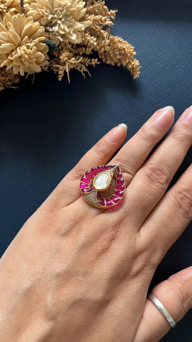 Rubi Kundan Statement Ring