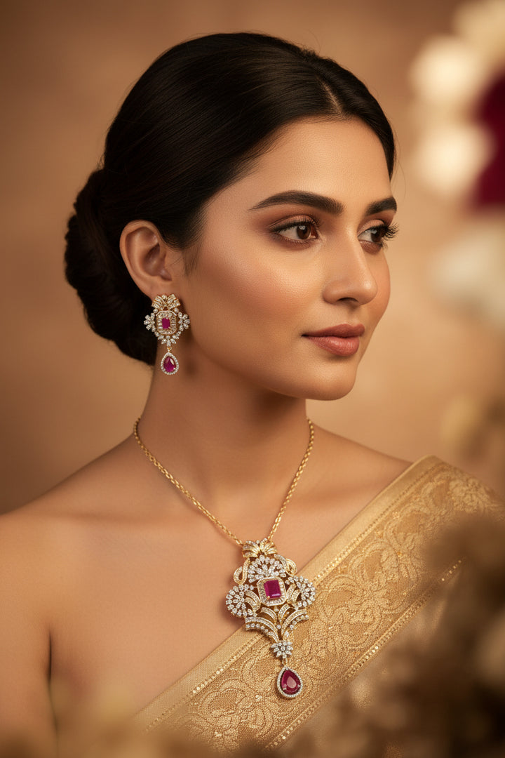 The Twinkle of Trust Pendant Set-Red
