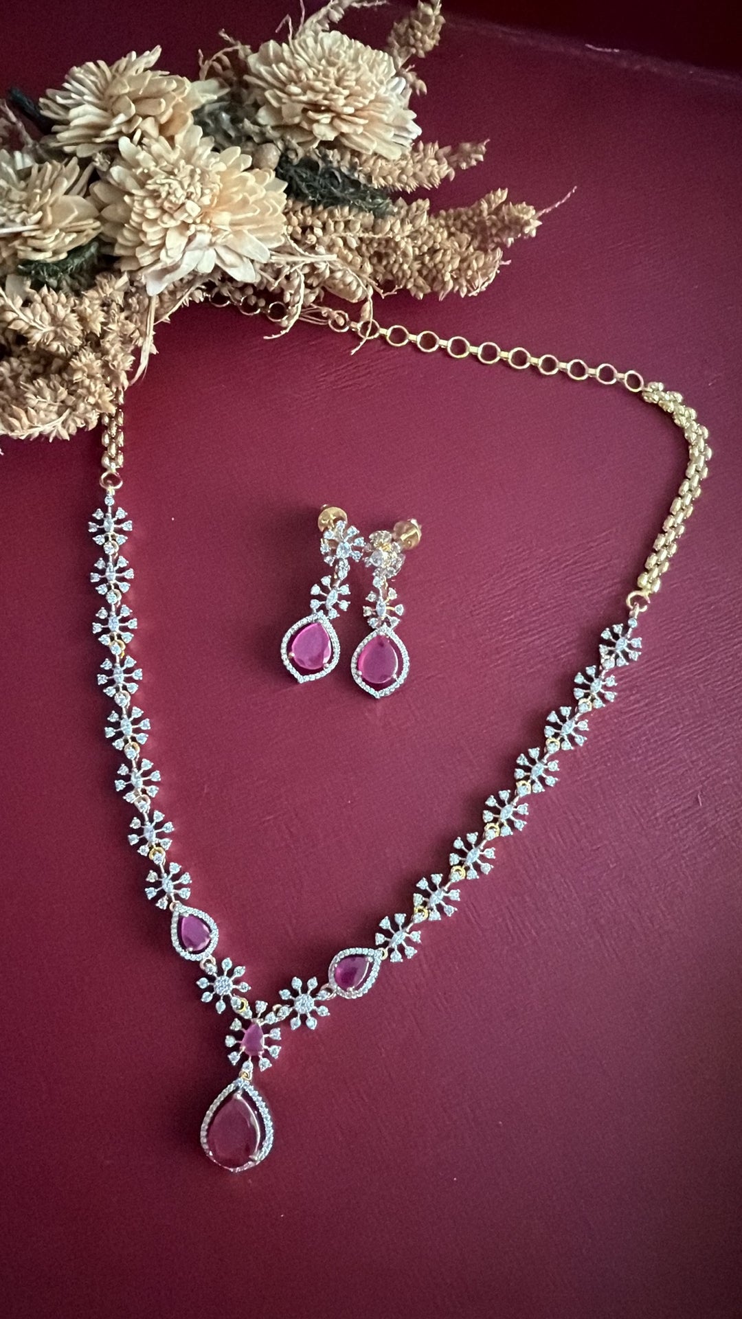 Amaya Diamond Necklace set - Rubi