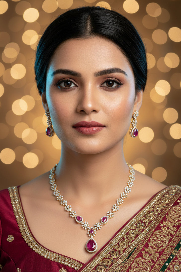 Amaya Diamond Necklace set - Rubi