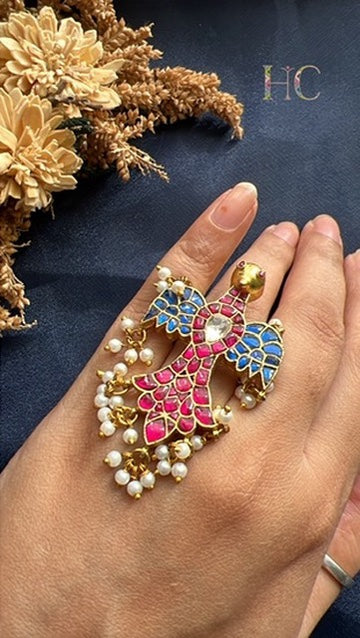 Eagle Pachi Kundan Ring