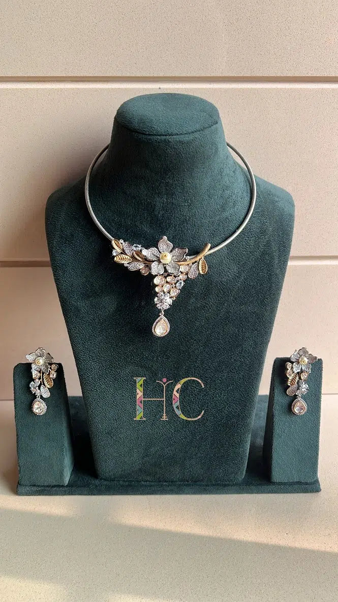 Daisy Kundan Hasli Set - Rubi