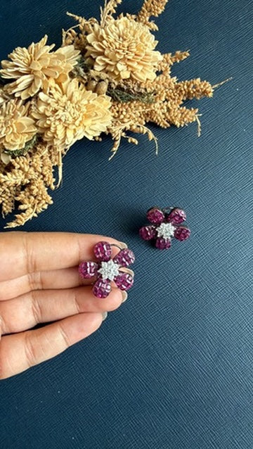 Nurani Diamond Studs- Ruby