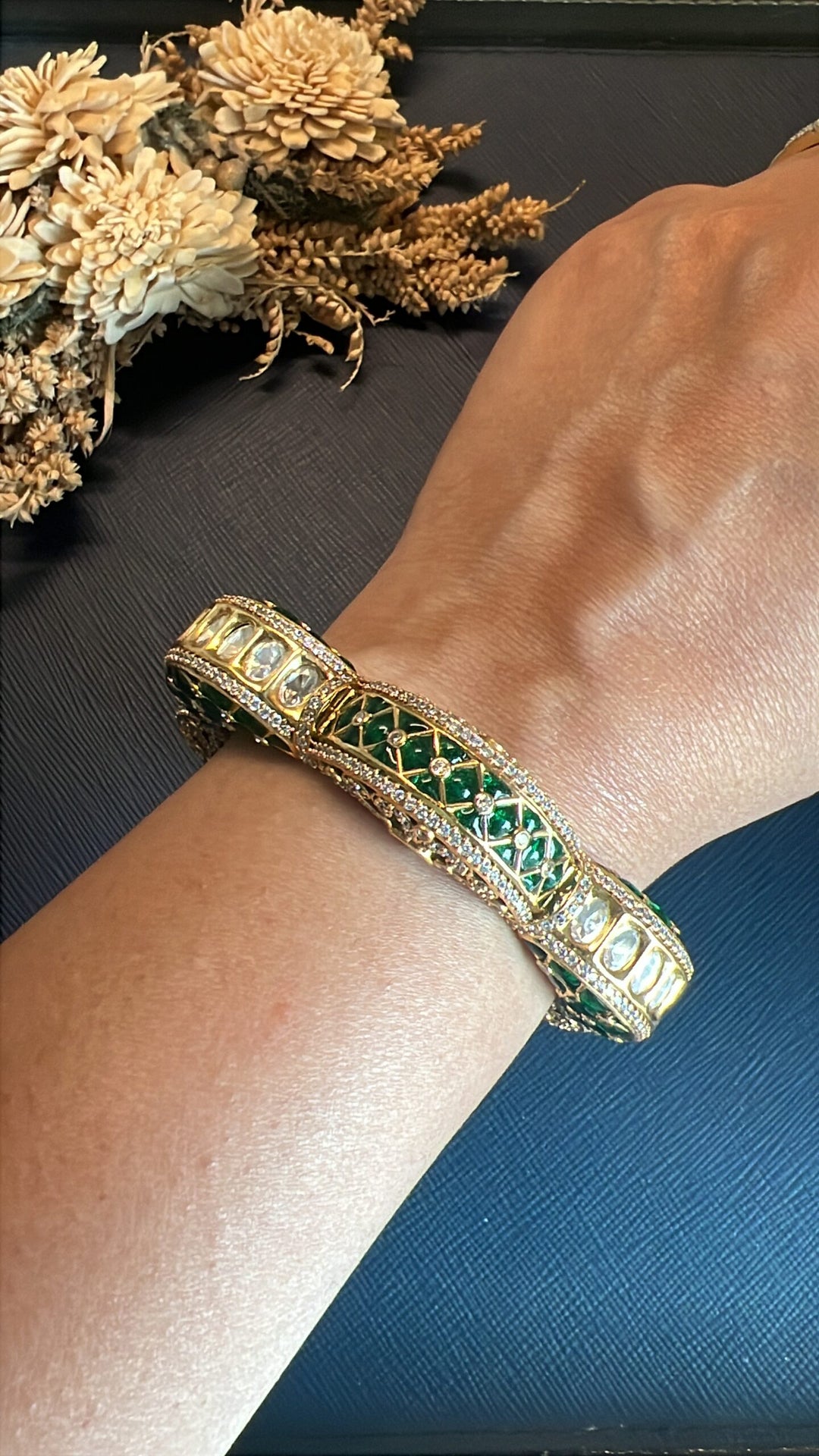 Premium Royal Designer Kada- Green