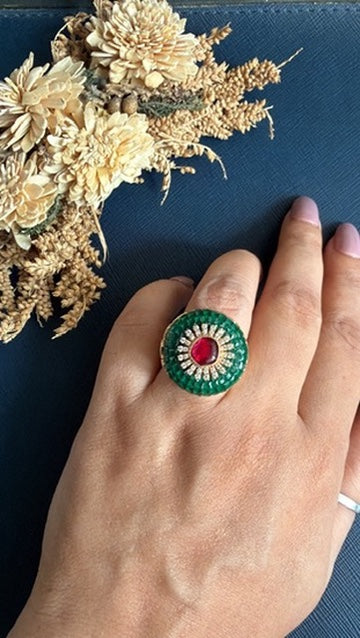 Pallavi Ring - Green