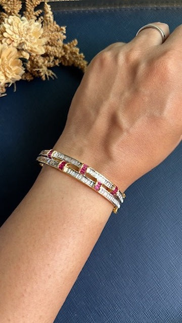 Rohini Diamond Bracelet- Red