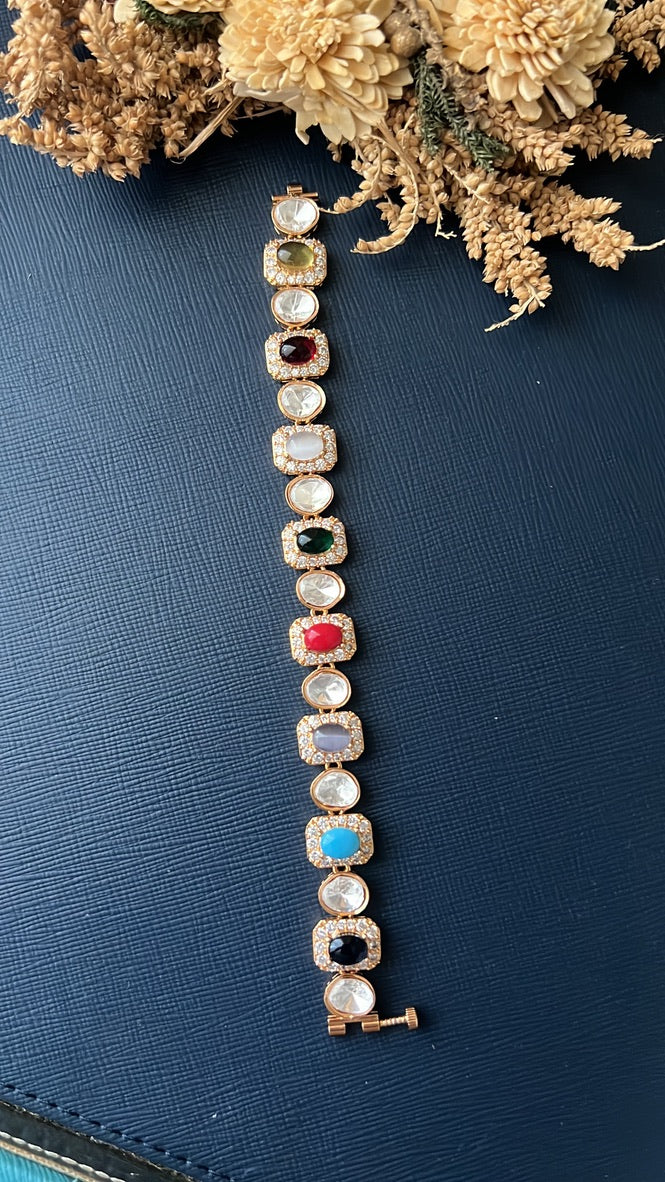 Multi Colour Kundan Bracelet