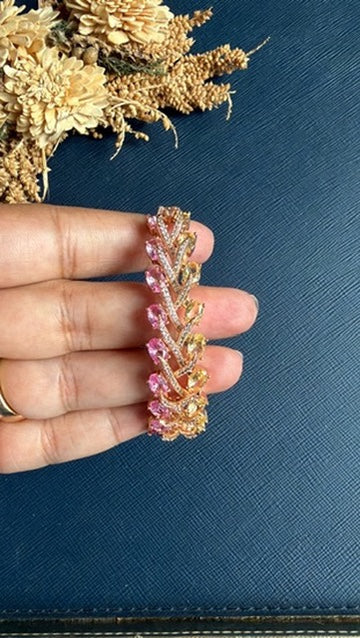Hania openable pastel diamond bracelet shown from the side, size 2.4