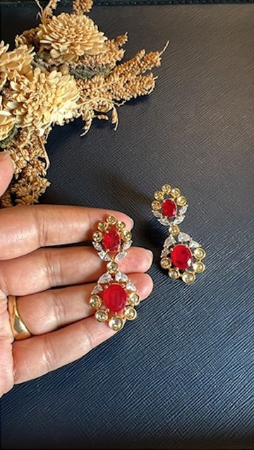 Sudha Kundan Earring - Rubi