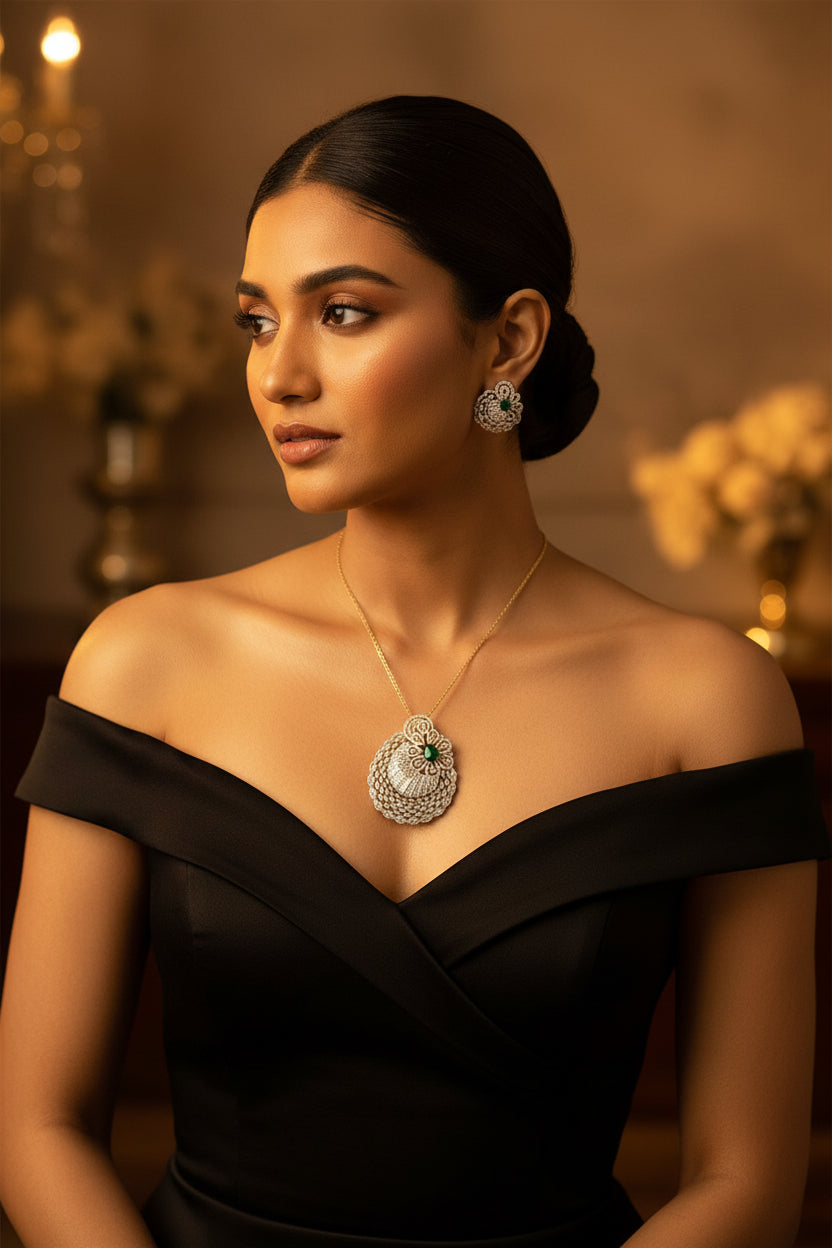 Tavishi Diamond Pendant Set