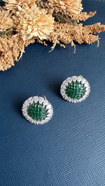 Kamna Diamond Stud- Green