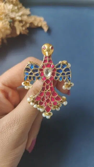 Eagle Pachi Kundan Ring